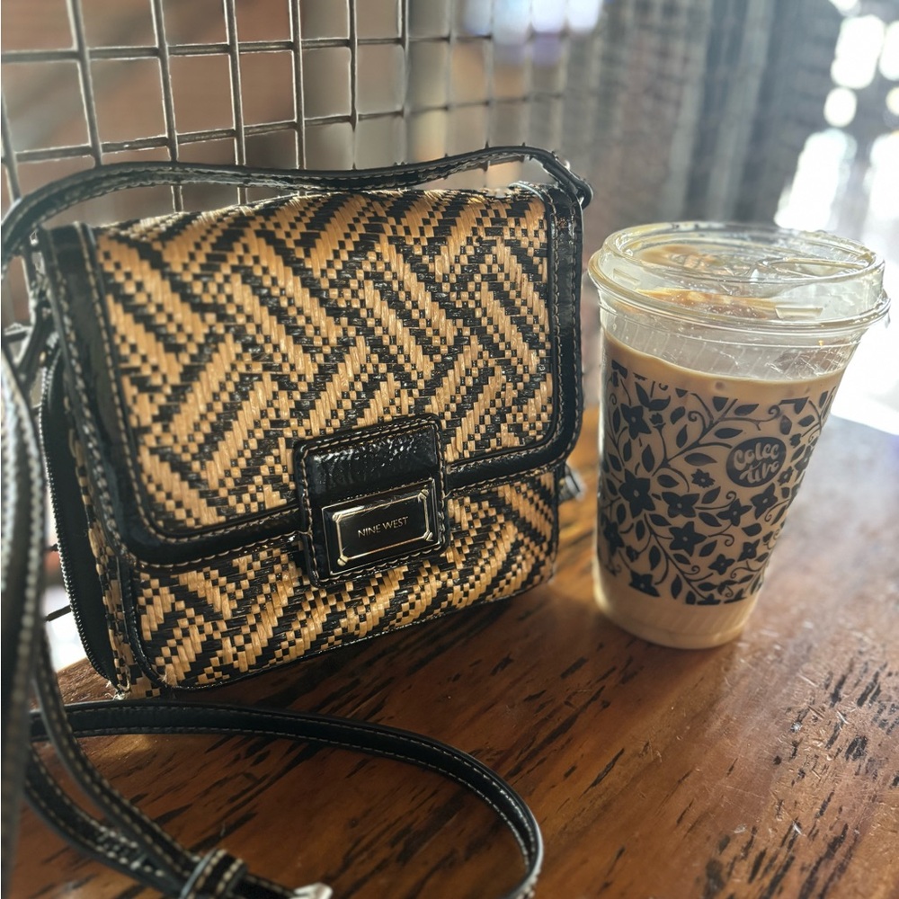 Nine West Black and Tan Crossbody Bag - Picture 1 of 5